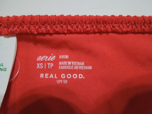 NEW AMERICAN EAGLE AERIE XS 2pc RED SWIMSUIT, BIKINI BOTTOMS & HALTER TOP - Picture 4 of 10