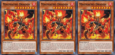 Yugioh! - 3x Magmacho Dragon PHNI-EN025 - Phantom Nightmare - 1st Ed.