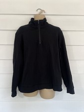 Bugatchi Black 1/4 Zip Sweater Black Mens Long Sleeve Cement Size 2XL Y5a