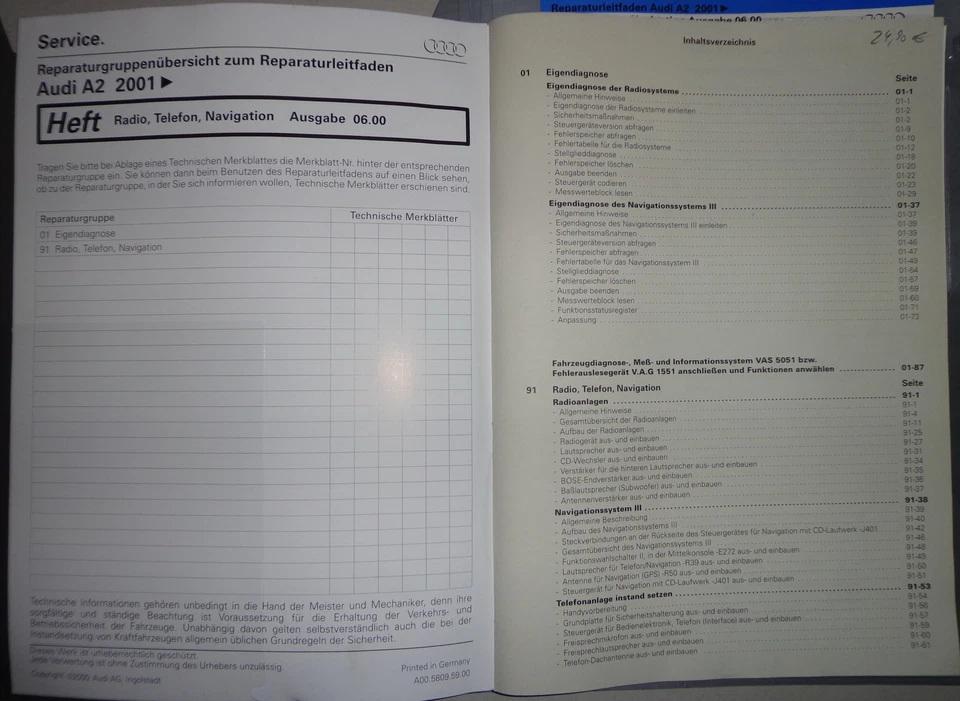 Manual de Taller Audi A2 Radio ,Teléfono, Navi Desde 2001 - Imagen 2 de 2