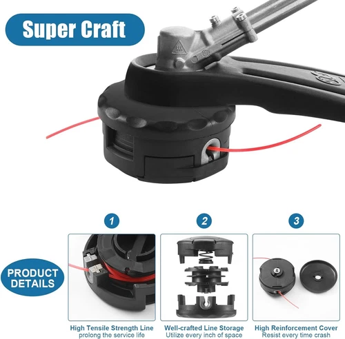 Cabezal de recortadora 1/2PK Echo GT100 GT140 GT160 GT200 GT225 GT225i GT225L GT230 - Imagen 4 de 14