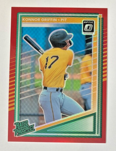 2025 PANINI DONRUSS KONNOR GRIFFIN ROOKIE OPTIC RED PRIZM SP #/99 PIRATES