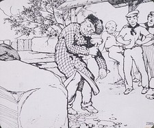 Stonemason Carving a Pillar??, NO LABEL, Victor Magic Lantern Glass Slide