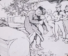 Stonemason Carving a Pillar??, NO LABEL, Victor Magic Lantern Glass Slide