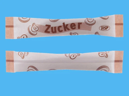 PRO DP PACKAGING 2000 Zuckersticks 4g weißer Zucker in Papierhülle mit Neutraldruck