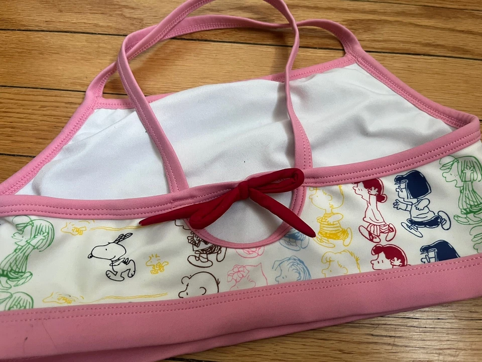 Traje de baño Hanna Differentson niñas Snoopy Peanuts 130 talla 8 bikini top solamente Foto 3 de 4