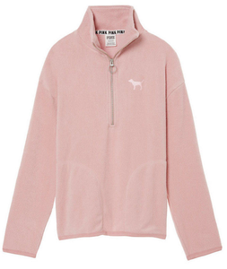 pink half zip pullover