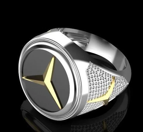 Men's Ring, Mercedes Men's Ring 14k Gold Over 925 unique ring Christmas gifts