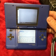 Original NTR - 001 Nintendo DS Blue Handheld Console Tested Broken Hinge