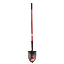 Round Point Shovel Sturdy 48” Fiberglass Handle Heavy Duty 16 Gauge Steel Head