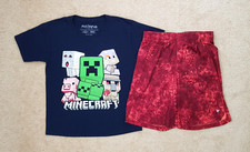 Mojang Minecraft Size M 8 Boy Kid Game Movie Tee T-Shirt Old Navy Shorts Used