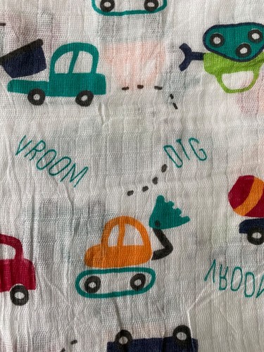 Trucks Baby Muslin Swaddle Blanket Construction Vehicle Infant - Picture 2 of 3