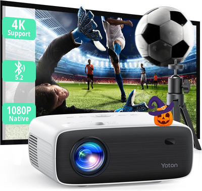   Beamer 4K 18000 Lumen Full HD 1080P Mini Beamer 4K Heimkino PS5 HDMI + Stativ