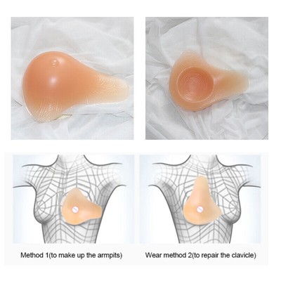 Silicone Breast Form Mastectomy Prosthesis Fake Boob Bra Armpit Enhancer Pad