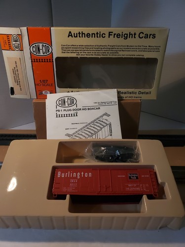 Caja de puerta enchufable vintage HO Con-Cor HO 40' PS1 coche Burlington CB&Q 82117 NOS | Zustand: New