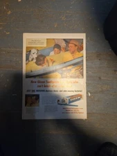 1955 Gleem Toothpaste Dad Kids Dalmatian Car GL-70 Decay Fight VTG 50s PRINT AD