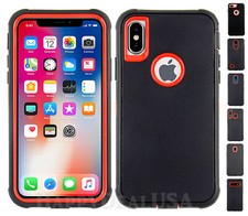 ShockProof Fullbody Heavy Duty Armor Rugged Cover Case - Red Black