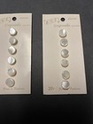 Vintage BGE Originales Pearlescent Round Buttons Set of 4 cards white Japan — photo 4