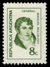ARGENTINA 927 - Manuel Belgrano "Papel Ordinario 1972" (pf31657)