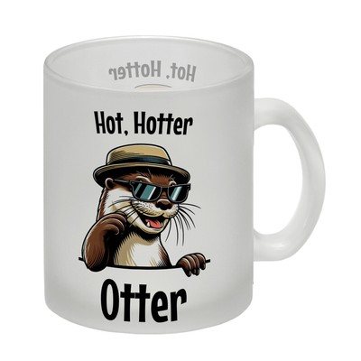 Cooler Otter Glas Tasse mit Spruch Hot Hotter Otter