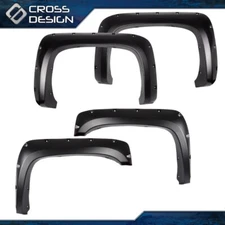 Pocket Rivet Wheel Fender Flares Fit For 07-14 Chevy Silverado 1500 2500/ 3500HD