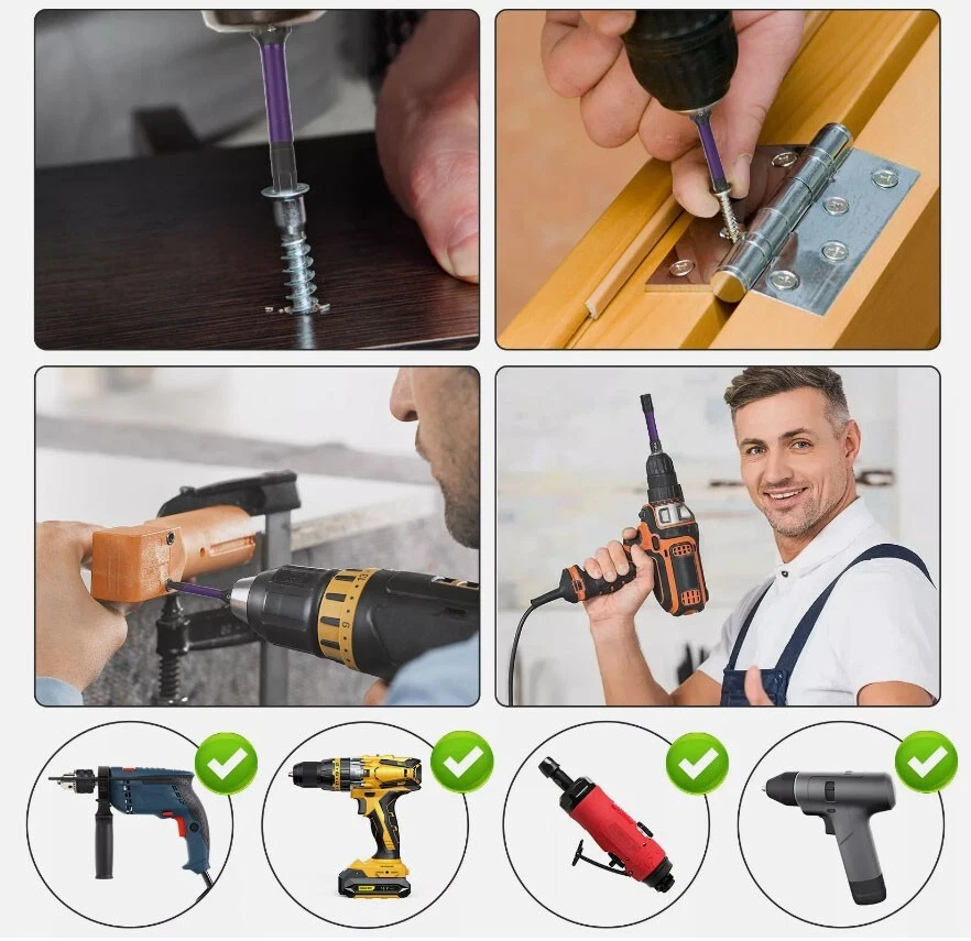 20pcs (Metric&SAE) S2 Steel Allen Wrench Hex Magnetic Drill Bits 1/4" Hex Shank - Image 3 of 4