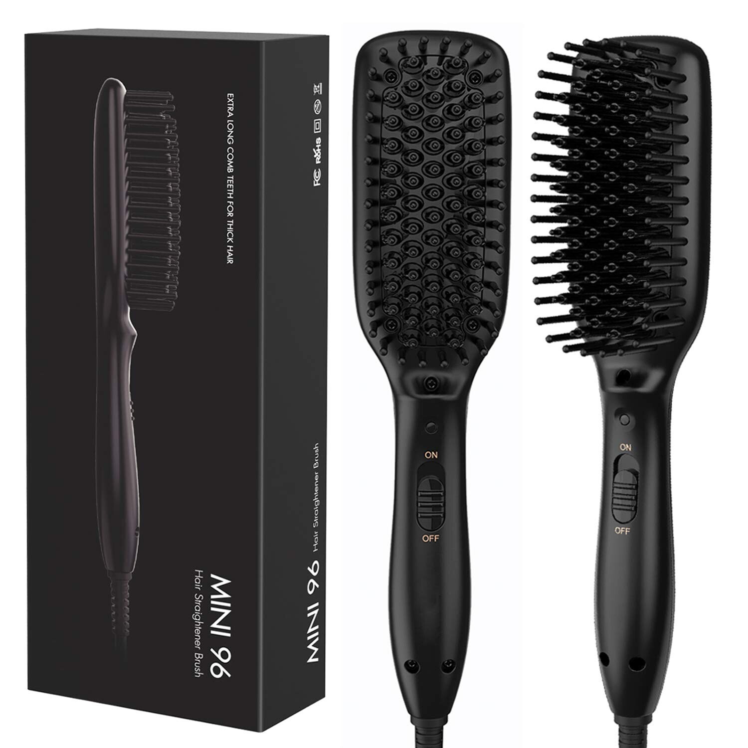 Dual-Voltage Hair Straightener Brush Heats in 45 Seconds-image