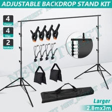 2.8X3M Photography Backdrop Stand KIT Background Support Sandbag Studio Bag Clip