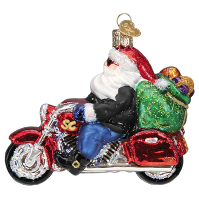Old World Christmas Biker Santa Ornament w