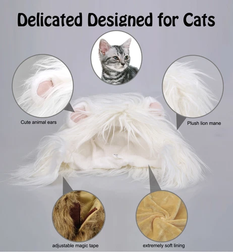 Lion Mane for Cats Funny Halloween Costume for Cats Snoods for Cats - Bild 35 von 42