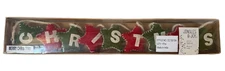 Jingles & Joy 6 Ft. Merry Christmas Red & Green Stars Garland Decor RARE