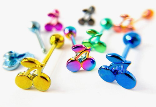 Titanium Anodized Design Tongue Ring 14g Tounge (150+ styles/colors available!) - Picture 59 of 110