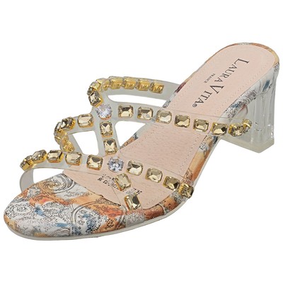 Laura Vita Jacbo 23 Womens Heeled Sandals in Gold Multicolour
