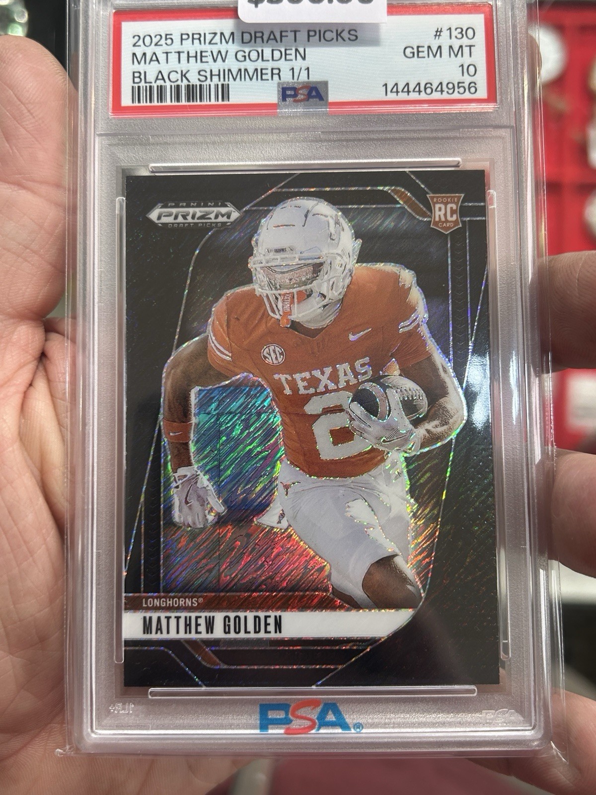 Matthew Golden Panini Prizm Draft Picks #130 Black Shimmer 1/1