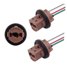 2PCS 7443/T20 Car Brake Light Socket,Insulated Car Brake Light Bulb Female