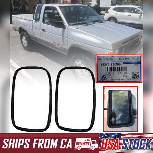 Side Window Rubber Weatherstrip Seal Pair For Nissan Datsun D21 Hardbody Pickup