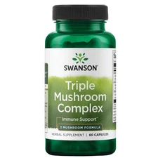 Swanson Triple Mushroom Standardized Extract Complex for Immune Support, 60 Caps