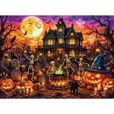 500 Piece Jigsaw Puzzle Gothic Haunted Mansion Red Moon Castle for Adults