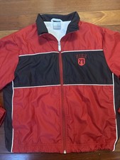 Vintage Nike Jacket Boys Medium Red Windbreaker Full Zip Swoosh 90s Youth Kids