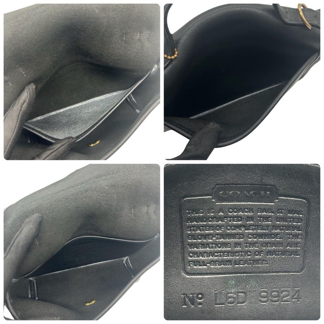 Vintage Coach 9924 Casino Crossbody Shoulder Bag Black Leather Made in USA thumbnail 9