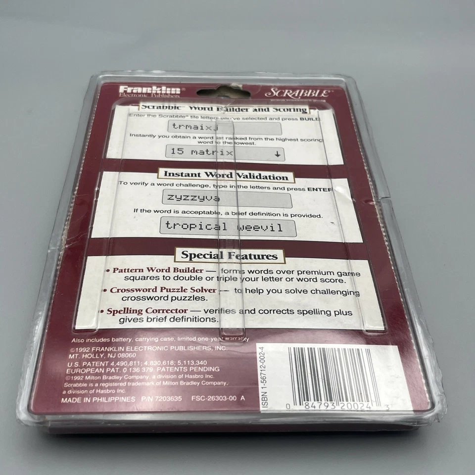 Franklin официальный Scrabble игроков словарь SCR-30 1992-запечатанный - Изображение 3 из 4