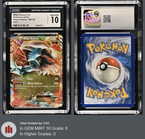 White Kyurem-EX graded CGC 10 for sale on eBay