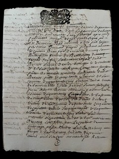 Antico manoscritto cartaceo del 1702