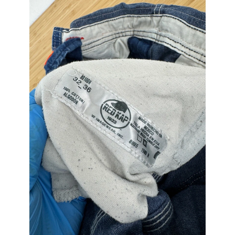 Mono vaquero Red Kap para hombre talla 32x36 ropa de trabajo reflectante rayas naranjas Foto 3 de 4