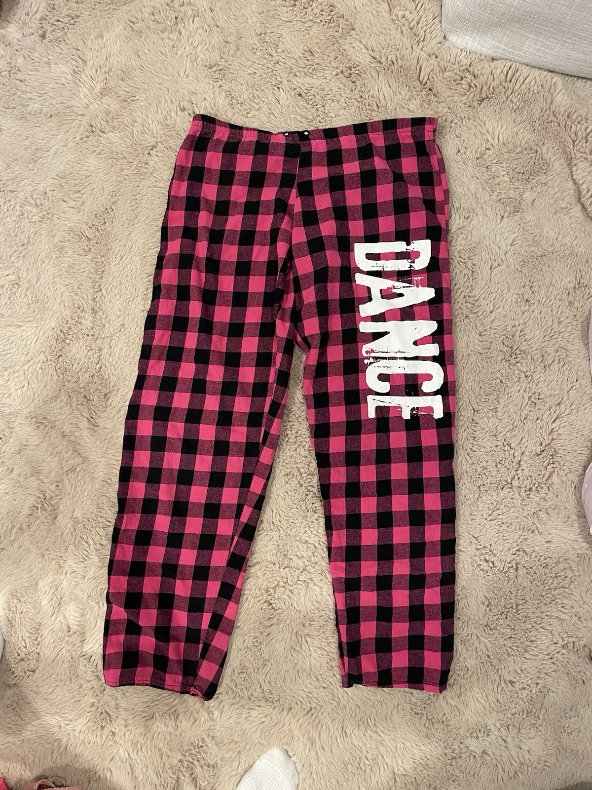 Pink black checkered pajama pants XS Tias great condition