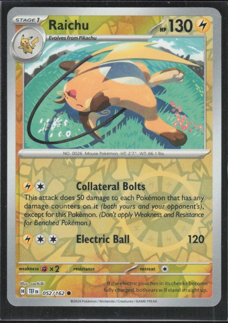2024 Scarlet & Violet Series - Temporal Forces Raichu Common #52