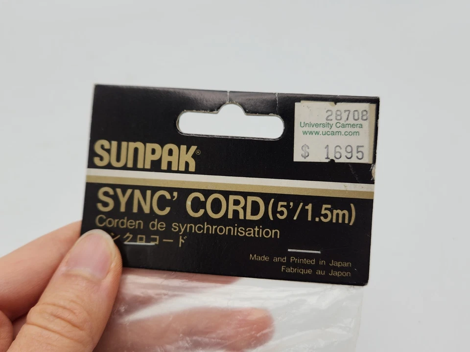 NOS Sunpak 3-Prong HH PC Flash Sync Coiled Cord for 120J 555 & 622 Flash Units - Image 3 of 4
