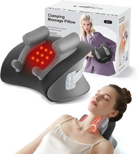 Upgraded Neck Massager Pillow with Heat, 3 Modes 3 Intensities