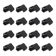 32Pcs 1" x 0.6" x 0.6" Rectangle Plastic Plug Tubing End Caps, Black