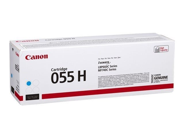 Cartouche toner Canon 055H cyan originale haute capacité 3019C002 pour imprimante i-SENSYS LBP